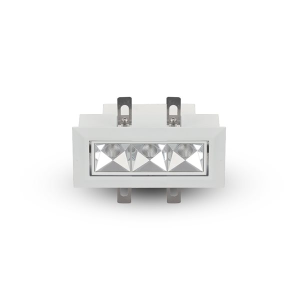 VONN Lighting 3 Lights Integrated LED Adjustable Recessed Downlight w/Trim, Comm. Grade, White