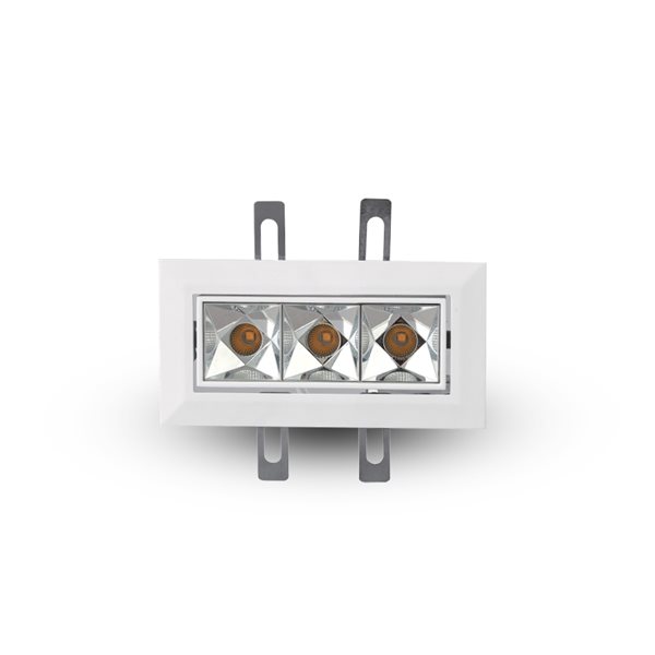 VONN Lighting 3 Lights Integrated LED Adjustable Recessed Downlight w/Trim, Comm. Grade, White