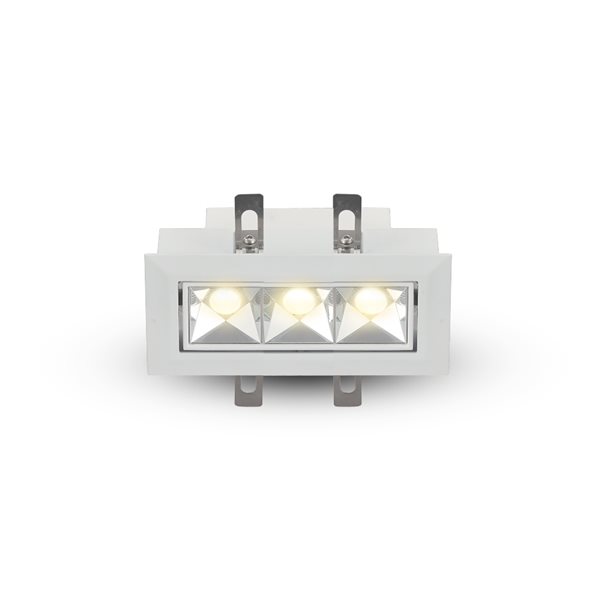 VONN Lighting 3 Lights Integrated LED Adjustable Recessed Downlight w/Trim, Comm. Grade, White