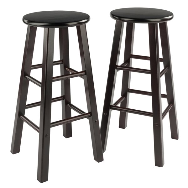 Winsome Wood Element 2 Pack Espresso, What Stool Height For 35 Inch Counter