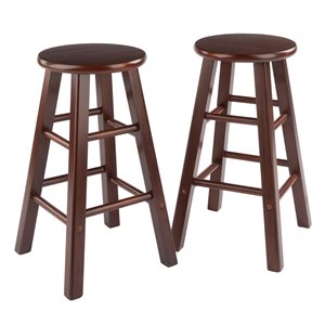 Winsome Wood Element 2-pack Walnut Counter Height (22-in To 26-in) Bar Stool