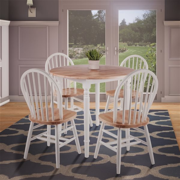 White Dining Set With Round Table, Round Table Windsor Ca
