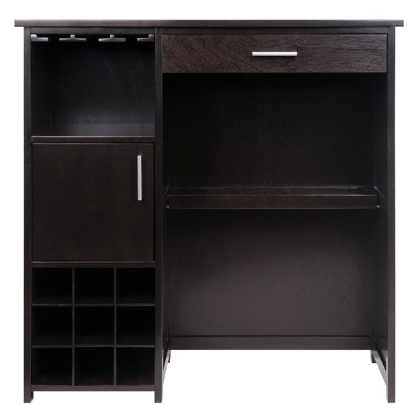 Winsome Wood 9-Bottle Moscato Black Composite Wine Cabinet