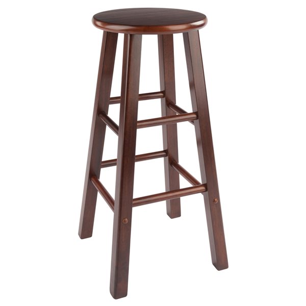 Winsome Wood Element 2-pack Walnut Bar Height (27-in To 35-in) Bar Stool