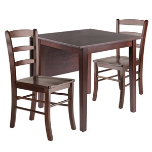 Ensemble de salle à manger Perrone par Winsome Wood en noyer avec table rectangulaire, 3 mcx