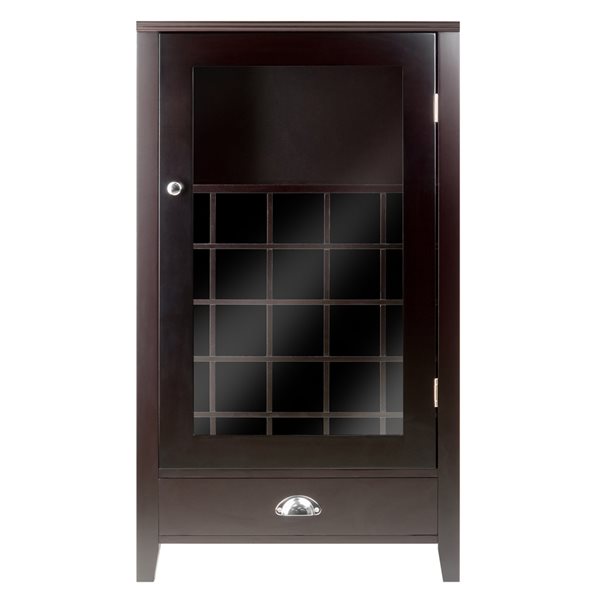 Cabinet de rangement Bordeaux de Winsome Wood, bois mix noir, 25 bouteilles