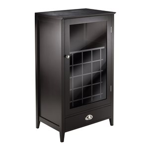 Winsome Wood 25-Bottle Bordeaux Black Composite Wine Cabinet