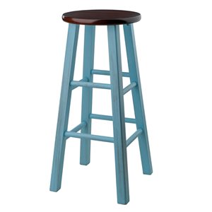 Winsome Wood Ivy Rustic Light Blue / Walnut Bar Height (27-in To 35-in) Bar Stool