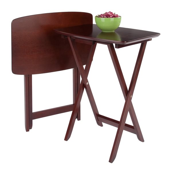 Winsome Wood Darlene 2-Pc Walnut Snack Table Set 14.96-in x 21.65-in