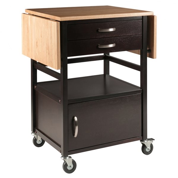 Winsome Wood Bellini Brown Base with Wood Top Kitchen Carts (20.08-in x 43.23-in x 33.5-in)