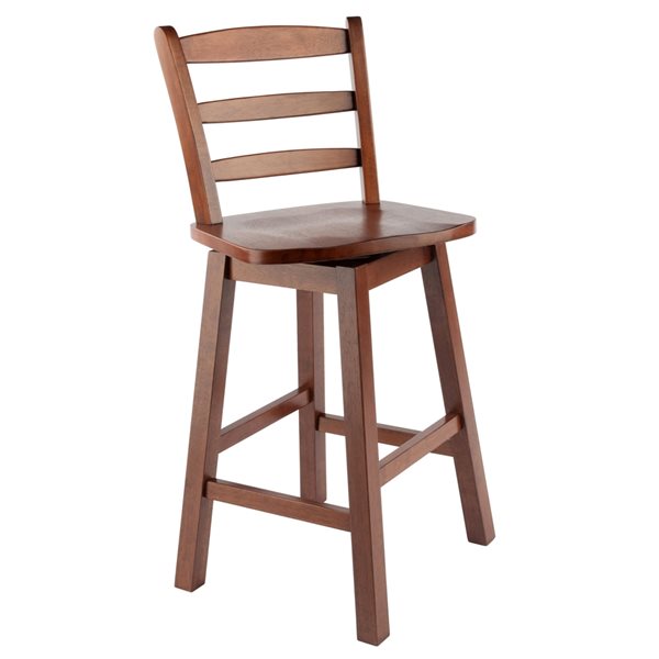 Winsome Wood Scalera Walnut Counter Height (22-in To 26-in) Swivel Bar Stool