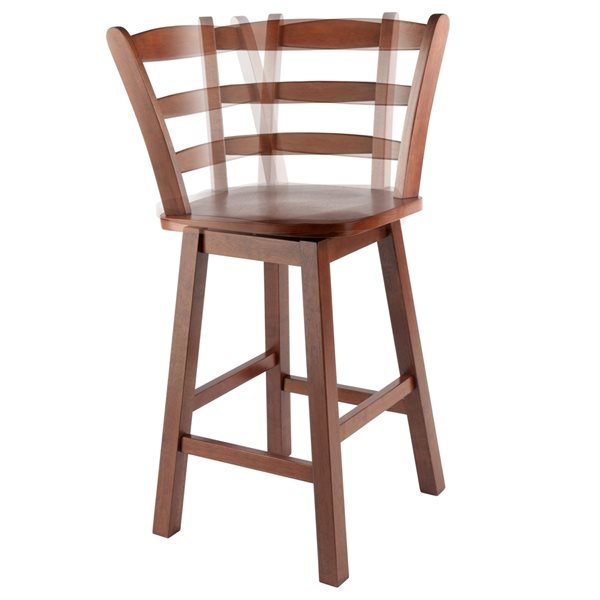 Winsome Wood Scalera Walnut Counter Height (22-in To 26-in) Swivel Bar Stool