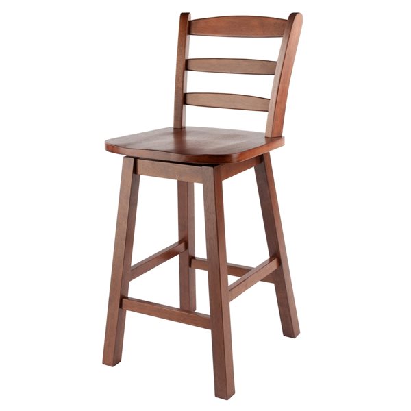 Winsome Wood Scalera Walnut Counter Height (22-in To 26-in) Swivel Bar Stool