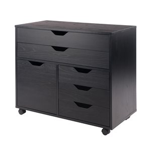 Winsome Wood Halifax Black 5-Drawer File Cabinet