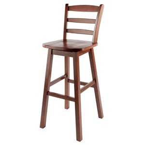 Winsome Wood Scalera Walnut Bar Height (27-in To 35-in) Swivel Bar Stool