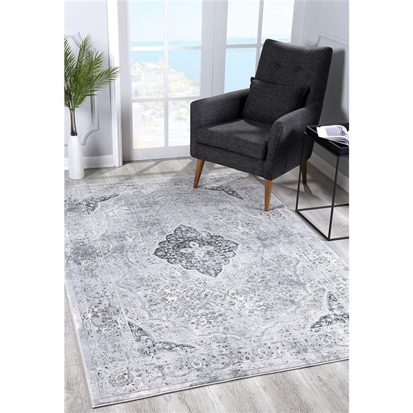 Rug Branch Contemporary Moroccan  Grey Beige Indoor Area Rug - 4x6