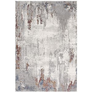 Rug Branch Contemporary Abstract  Grey Red Indoor Area Rug - 4x6