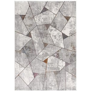 Rug Branch Contemporary Geometric  Grey Beige Indoor Area Rug - 5x7