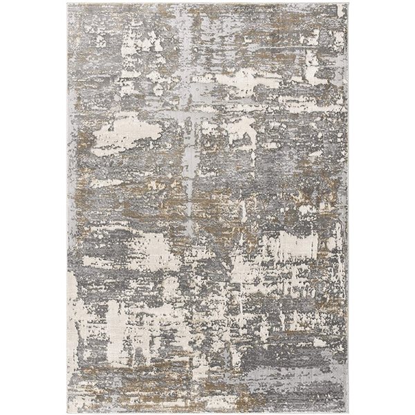 Rug Branch Contemporary Abstract  Grey Brown Indoor Area Rug - 4x6