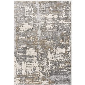 Rug Branch Contemporary Abstract  Grey Brown Indoor Area Rug - 4x6