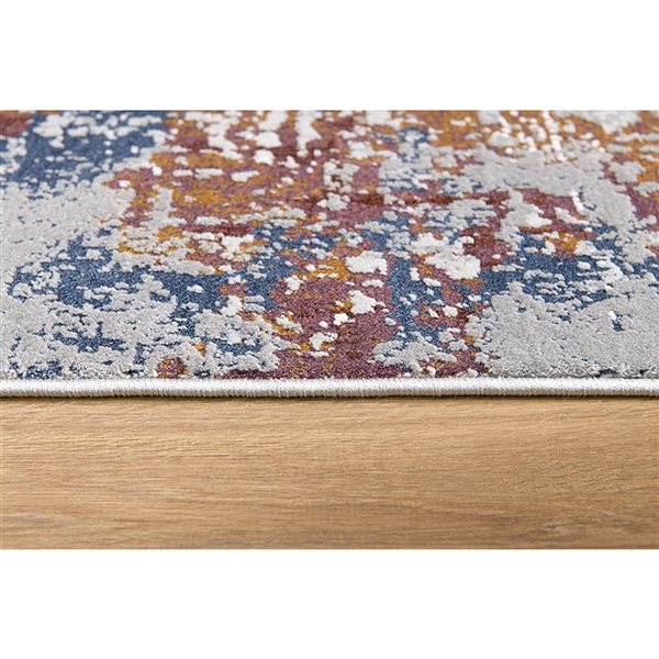 Rug Branch Contemporary Abstract  Grey Red Indoor Area Rug - 8x10