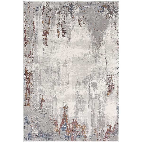 Rug Branch Contemporary Abstract  Grey Red Indoor Area Rug - 8x10