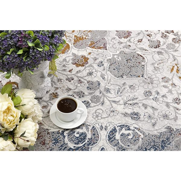 Rug Branch Transitional Abstract  Grey Beige Indoor Area Rug - 4x6