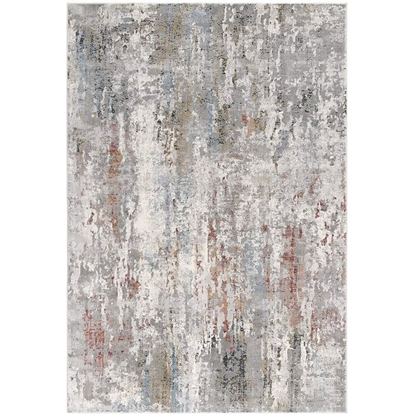 Rug Branch Contemporary Abstract  Grey Red Indoor Area Rug - 4x6