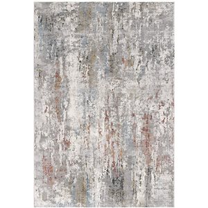 Rug Branch Contemporary Abstract  Grey Red Indoor Area Rug - 4x6