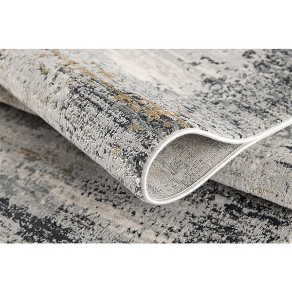 Rug Branch Contemporary Abstract  Grey Beige Indoor Runner Rug - 2x8