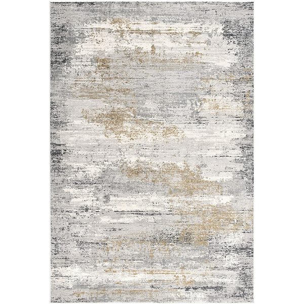 Rug Branch Contemporary Abstract  Grey Beige Indoor Area Rug - 5x7