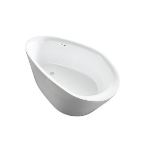 A&E Bath & Shower 35.83-in W x 66.22-in L White High-Gloss Acrylic Reversible Drain Freestanding Bathtub