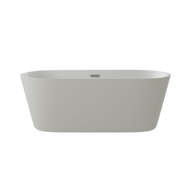 A&E Bath & Shower 31.5-in W x 66.9-in L White High-Gloss Acrylic Oval Centre Drain Freestanding Bathtub