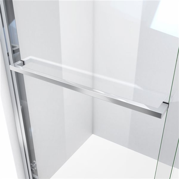 DreamLine Duet Plus 72-in H x 56-in to 60-in W Semi-frameless Bypass/sliding Chrome Shower Door (Clear Glass)