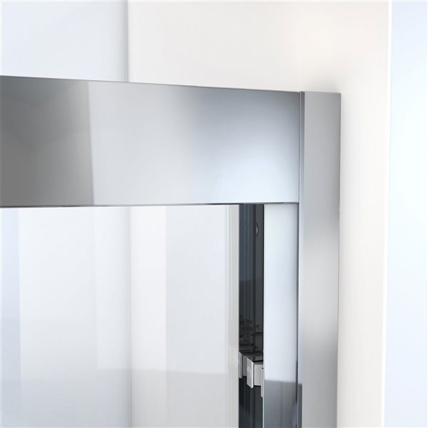 DreamLine Duet Plus 72-in H x 56-in to 60-in W Semi-frameless Bypass/sliding Chrome Shower Door (Clear Glass)