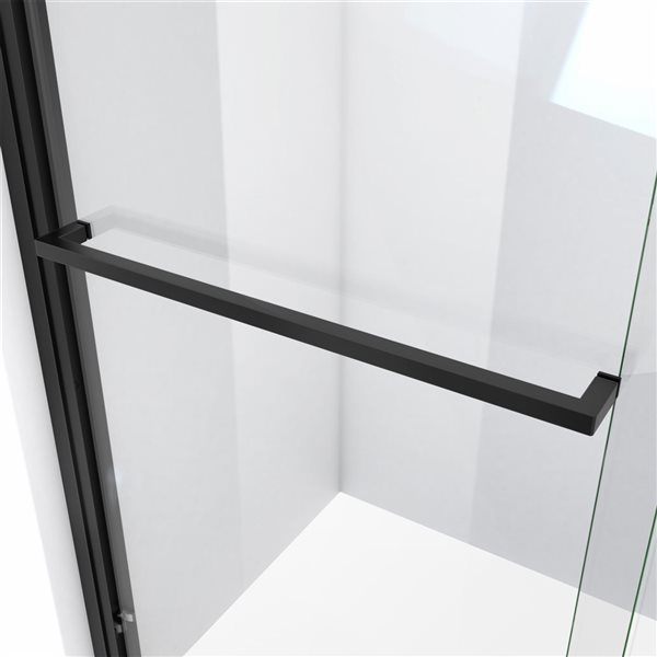 Porte de douche coulissante à demi-cadre noir satiné Duet Plus de DreamLine, verre transparent, 58 po h. x 55 à 59 po l.