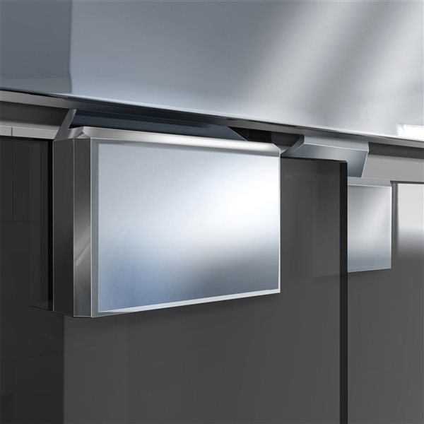 DreamLine Encore 58-in H x 56-in to 60-in W Semi-frameless Bypass/sliding Chrome Bathtub Door (Smoked Grey Glass)