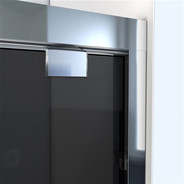 DreamLine Encore 58-in H x 56-in to 60-in W Semi-frameless Bypass/sliding Chrome Bathtub Door (Smoked Grey Glass)