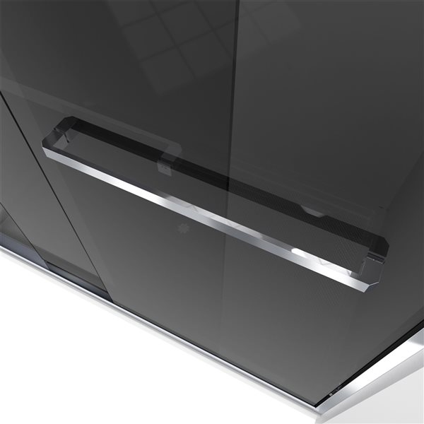 DreamLine Encore 58-in H x 56-in to 60-in W Semi-frameless Bypass/sliding Chrome Bathtub Door (Smoked Grey Glass)