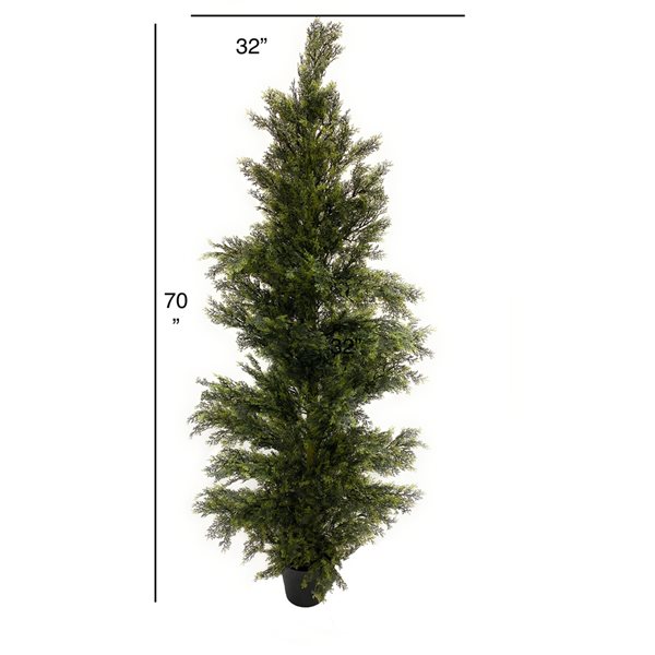 Decor+ 70-in Green Artificial Cedar Tree