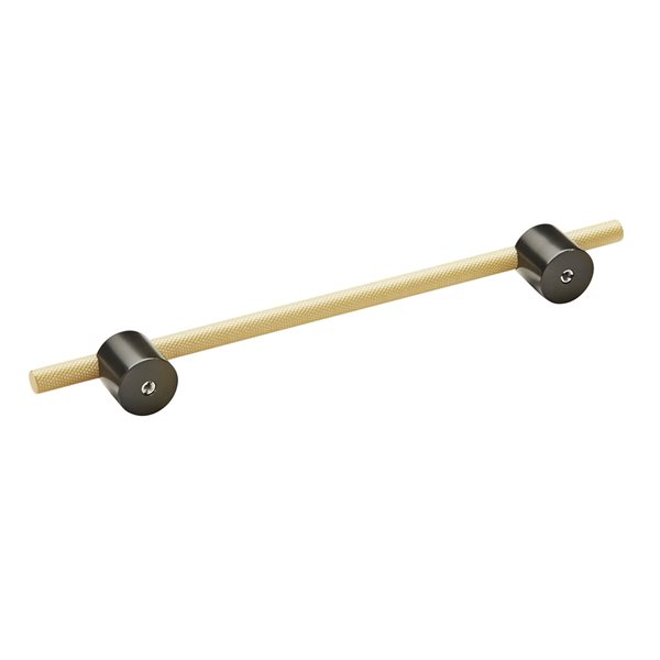 Amerock Transcendent 7-9/16-in Centre to Centre Matte Black/Matte Gold Drawer Pull