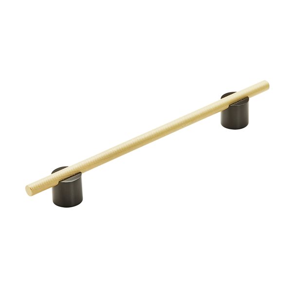 Amerock Transcendent 7-9/16-in Centre to Centre Matte Black/Matte Gold Drawer Pull