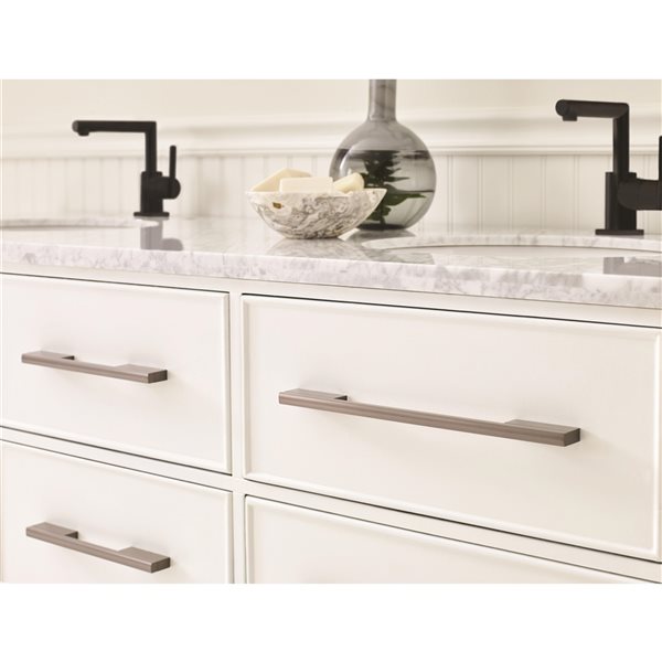 Amerock Separa 6-5/16-in Centre to Centre Black Brushed Nickel Drawer Pull