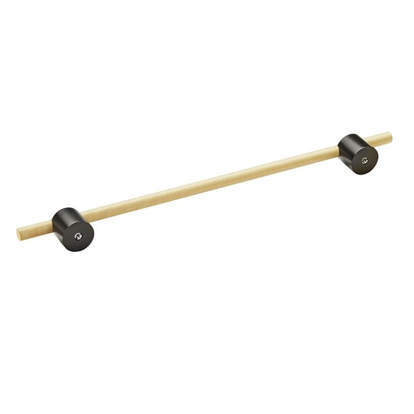 Amerock Transcendent 10-1/16-in Centre to Centre Matte Black/Matte Gold Drawer Pull