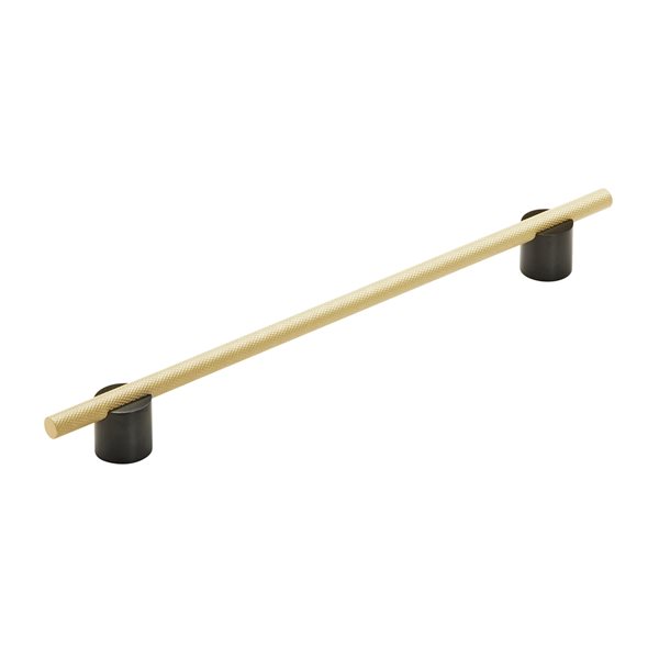 Amerock Transcendent 10-1/16-in Centre to Centre Matte Black/Matte Gold Drawer Pull