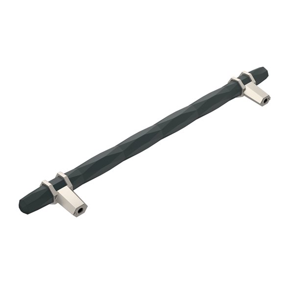 Amerock London 8-in Centre to Centre Black Bronze/Satin Nickel Drawer Pull