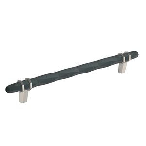 Amerock London 8-in Centre to Centre Black Bronze/Satin Nickel Drawer Pull