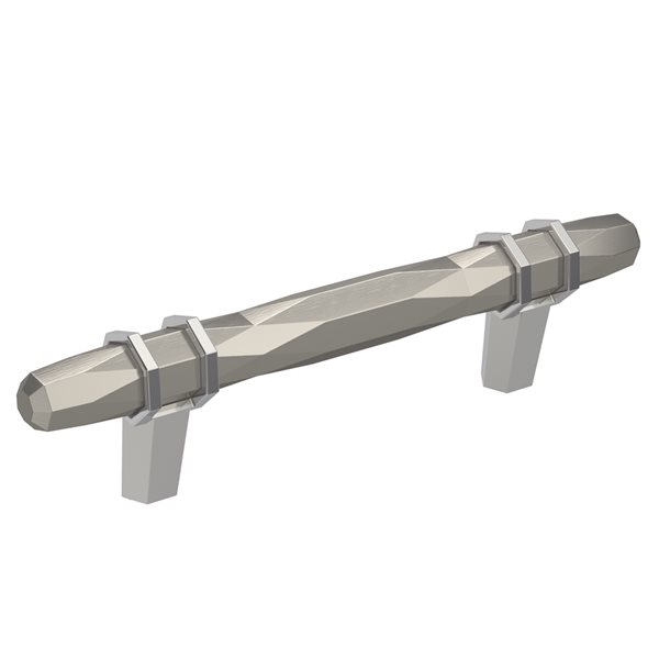 Amerock London 3-3/4-in Centre to Centre Satin Nickel/Polished Chrome Drawer Pull