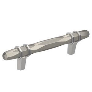 Amerock London 3-3/4-in Centre to Centre Satin Nickel/Polished Chrome Drawer Pull