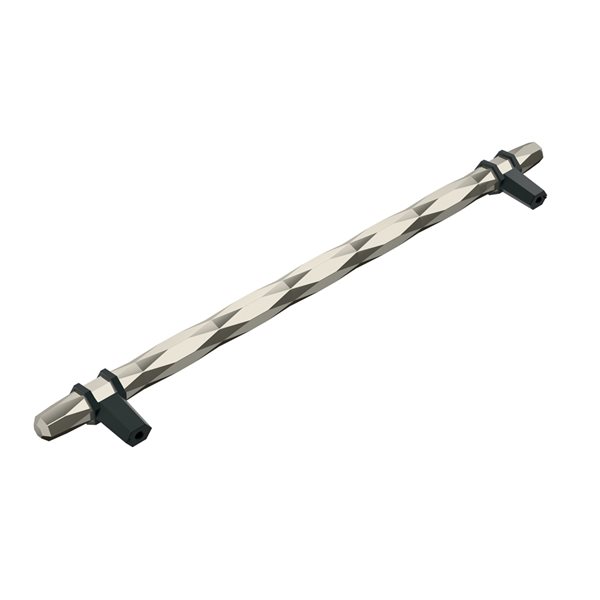 Amerock London 10-1/16-in Centre to Centre Polished Nickel/Black Bronze Drawer Pull